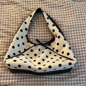 Polka Dot Shoulder Bag in White and Black